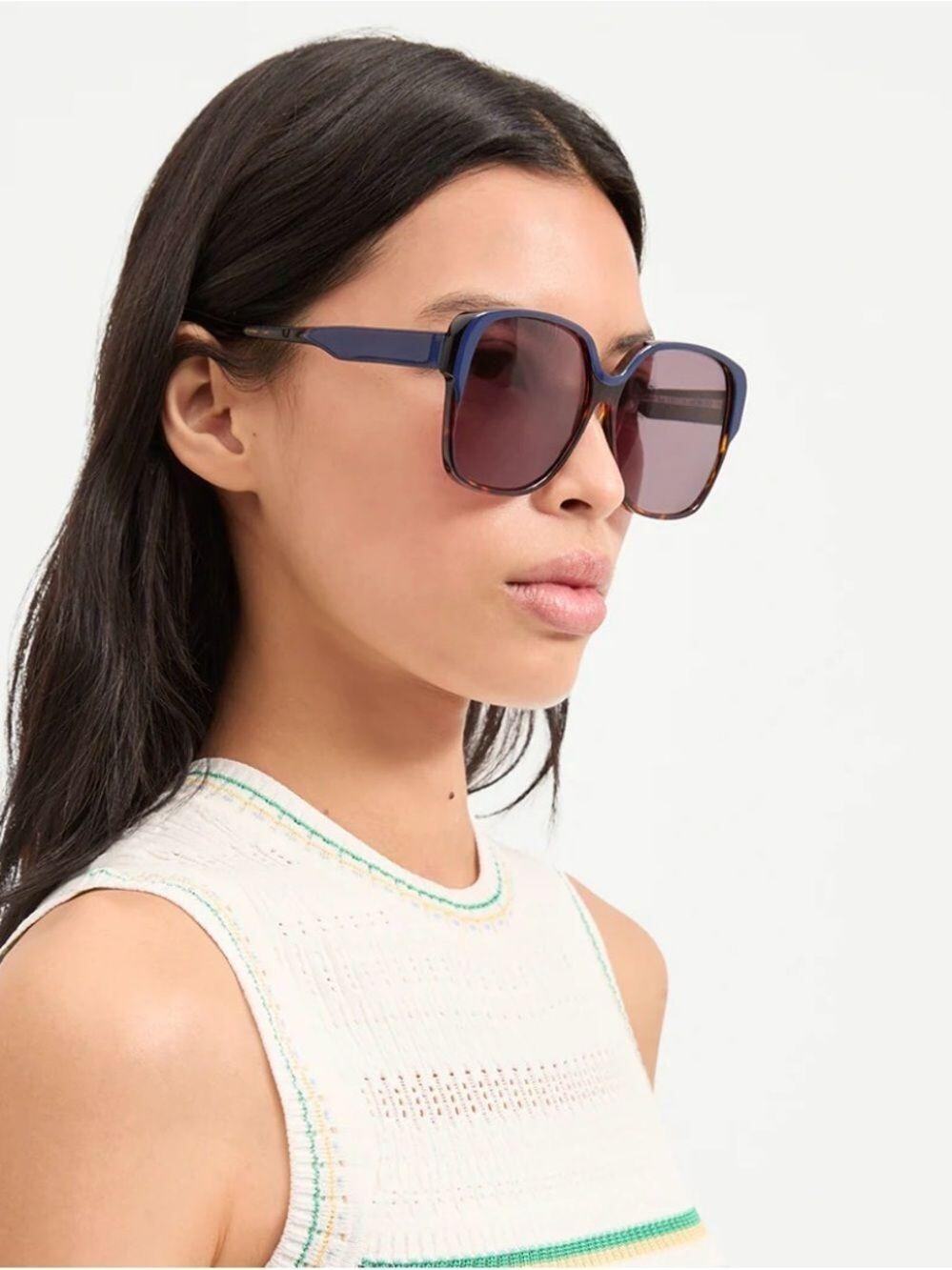 New VERONICA BEARD Brigitte Oversized Sunglasses Blue